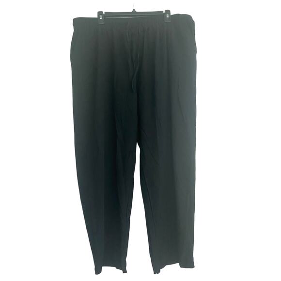 NWOT Unisex Adult Size 2XL Pants Black Elastic Waist Drawstring Pockets Straight - Picture 1 of 6
